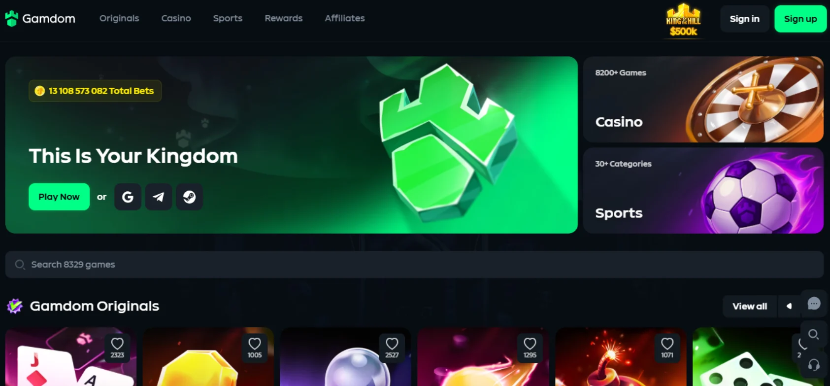 Gamdom Casino Screen