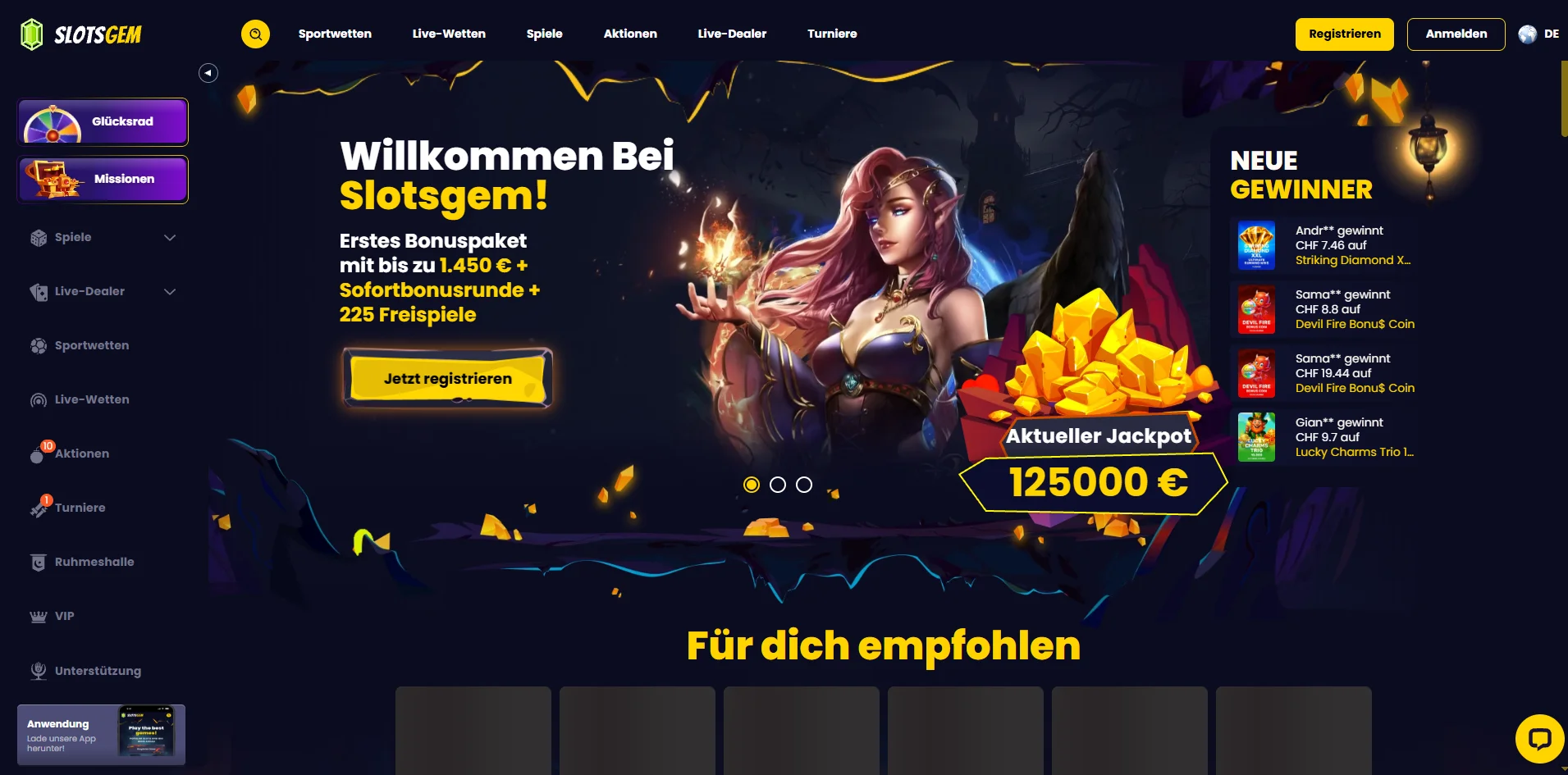 SlotsGem Casino Screen